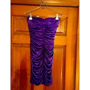 Purple sequin mini dress